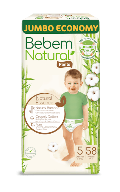 Bebem Natural Pants Size 5 58 Pack