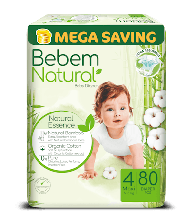 Bebem Natural Nappies Size 4 80 Pack