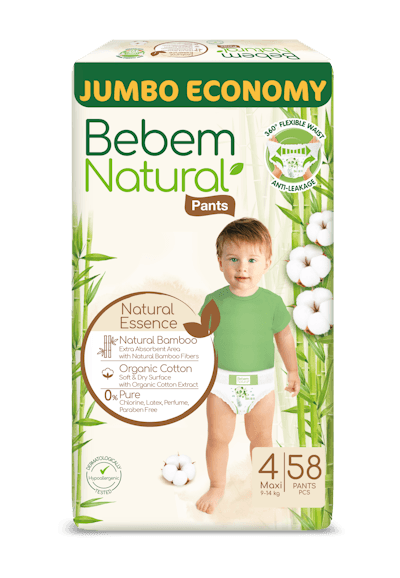 Bebem Natural Pants Size 4 58 Pack - 1711614919186-BEBEM_NATURAL_PANTS_MAXI_58_JUMBO_ENG